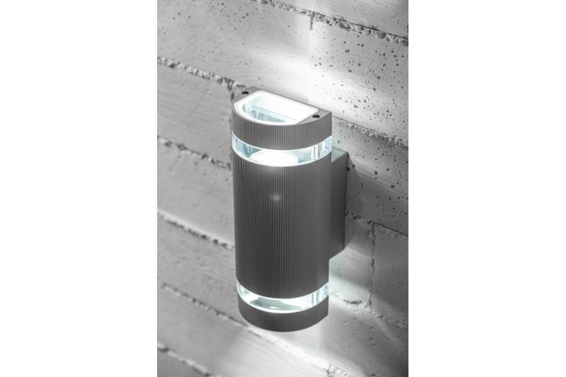 Gevelverlichting bidirectionele SILVA, 2*GU10, max. 2*50 W, IP54, grijs