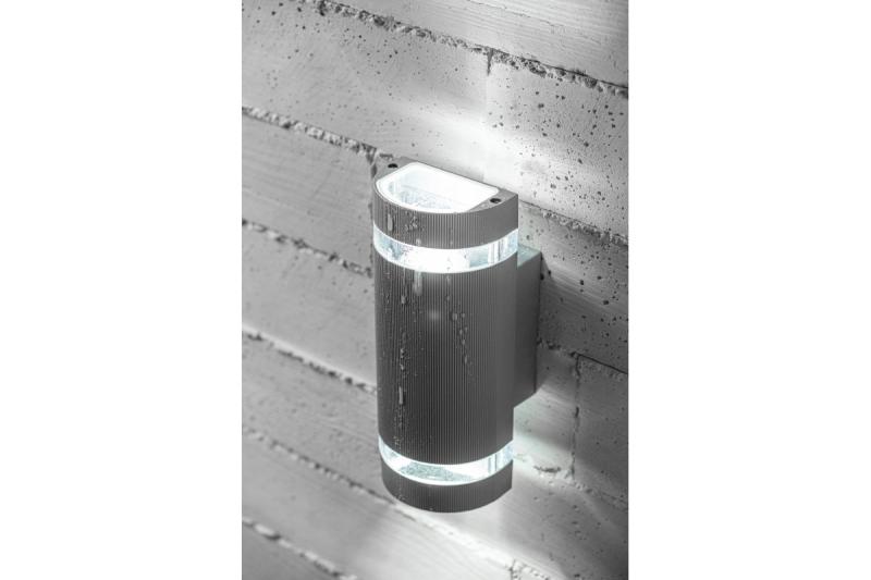 Gevelverlichting bidirectionele SILVA, 2*GU10, max. 2*50 W, IP54, grijs