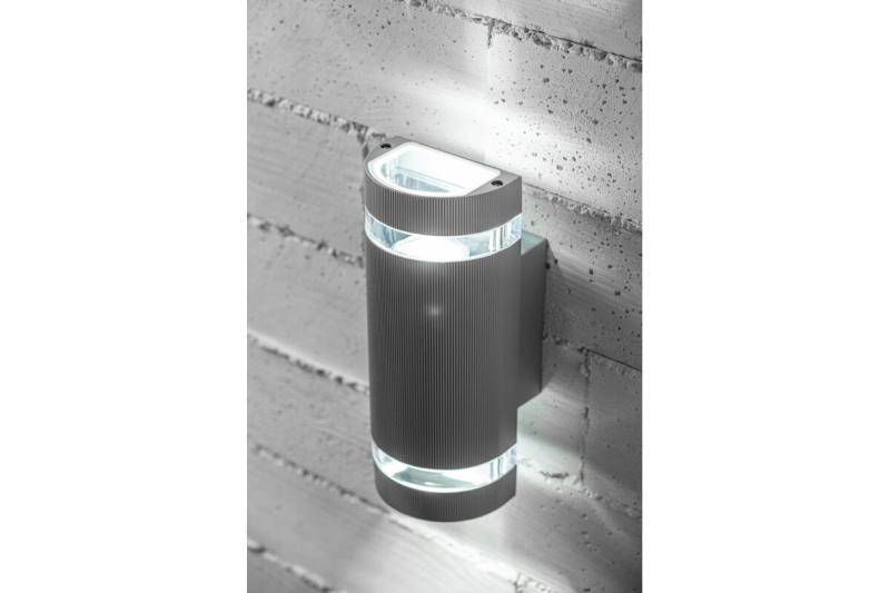 Gevelverlichting bidirectionele SILVA, 2*GU10, max. 2*50 W, IP54, grijs