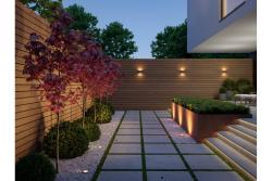 Facade luminaire bidirectional TIAGO, 2*GU10, max. 2*35 W, IP54, square, stainless steel