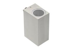 Facade luminaire bidirectional TIAGO, 2*GU10, max. 2*35 W, IP54, square, stainless steel
