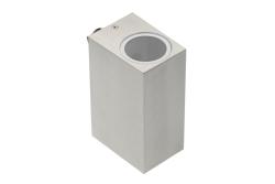 Facade luminaire bidirectional TIAGO, 2*GU10, max. 2*35 W, IP54, square, stainless steel