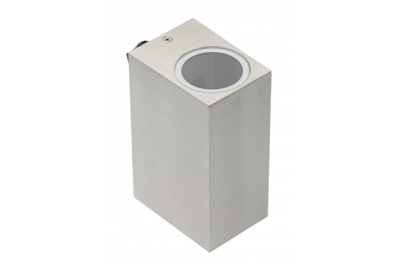 Gevelverlichting bidirectioneel TIAGO, 2*GU10, max. 2*35 W, IP54, vierkant, roestvrij staal