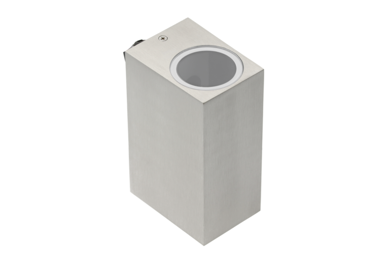 Gevelverlichting bidirectioneel TIAGO, 2*GU10, max. 2*35 W, IP54, vierkant, roestvrij staal