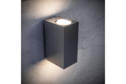 Facade luminaire bidirectional TIAGO, 2*GU10, max. 2*35 W, IP54, square, black