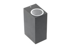 Facade luminaire bidirectional TIAGO, 2*GU10, max. 2*35 W, IP54, square, black
