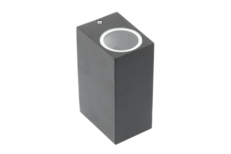 Gevelverlichting bidirectioneel TIAGO, 2*GU10, max. 2*35 W, IP54, vierkant, zwart