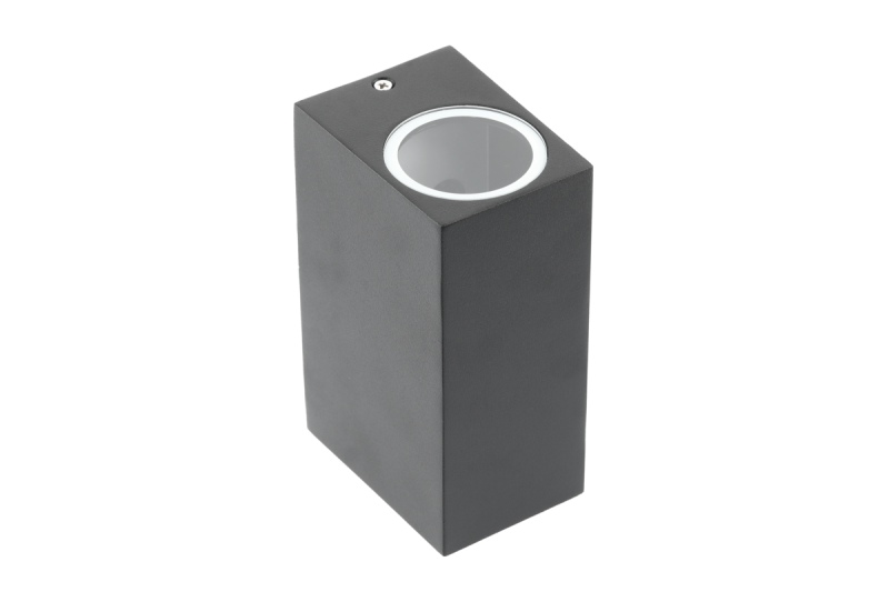 Gevelverlichting bidirectioneel TIAGO, 2*GU10, max. 2*35 W, IP54, vierkant, zwart