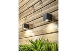 Facade luminaire unidirectional TIAGO, GU10, max. 35 W, IP54, square, black