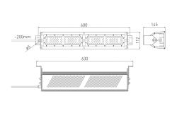 LED luminaire TEKSAS, 100 W, 12000 lm, 4000K, AC100-240V, IP65, 60°x90°, gray