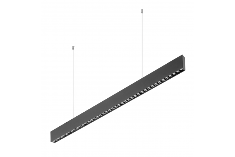 LED lineaire armatuur VILANA 42 W (30 W+12 W), 3780 lm, 4000K, UGR<19, IP20, 48/120°, 120 cm, zwart