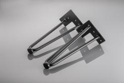Hairpin ARTO leg with foot, 3 rods, 10 x 304 mm, black