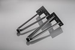 Hairpin ARTO leg with foot, 3 rods, 10 x 711 mm, black