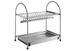 Égouttoir à vaisselle autoportant à deux niveaux (inox)