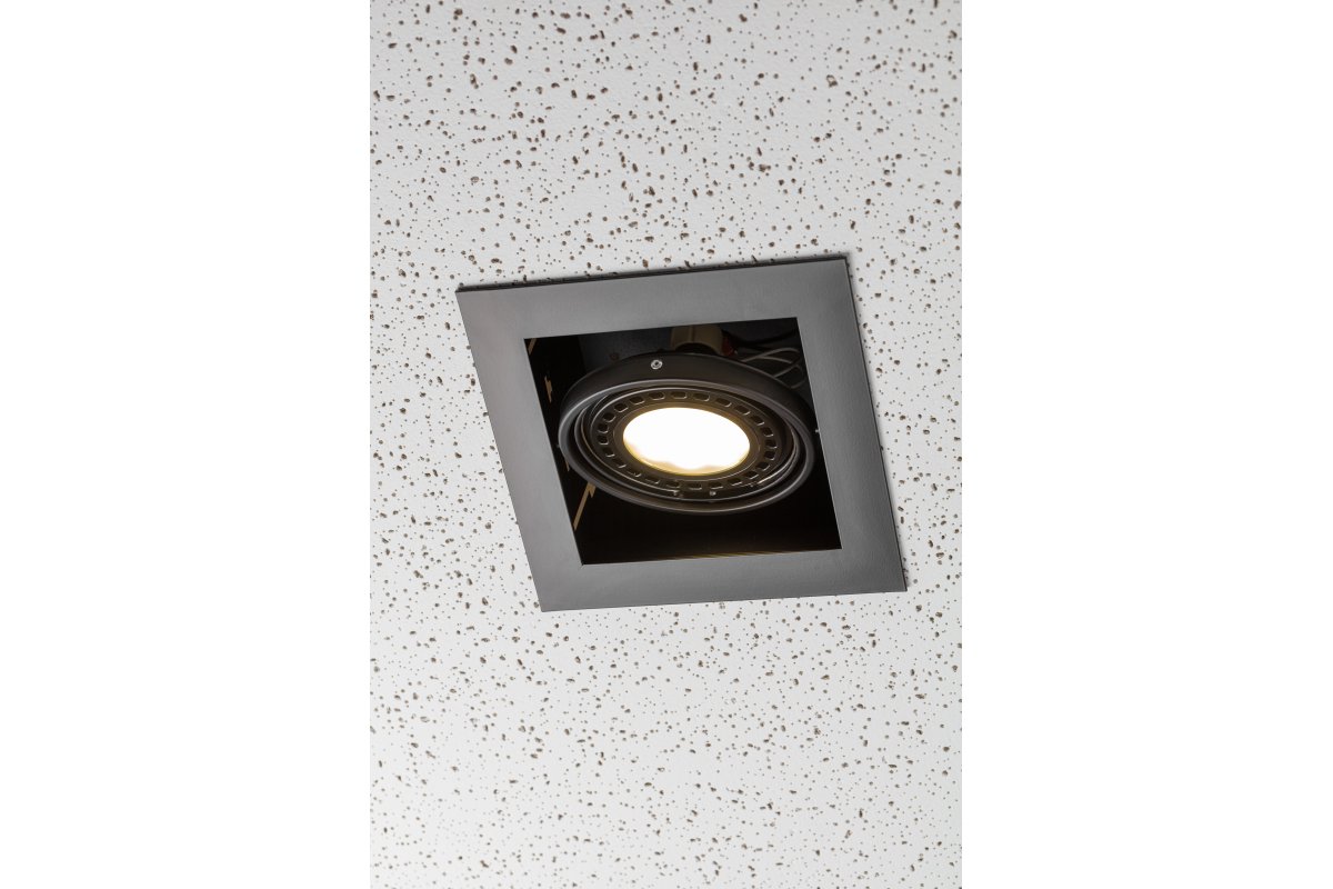 Corpo del plafoniera PIREO, incassato, IP20, singolo, nero
