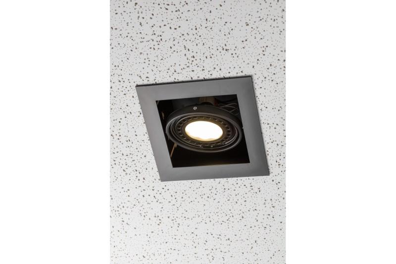 Plafondverlichting behuizing PIREO, inbouw, IP20, enkel, zwart