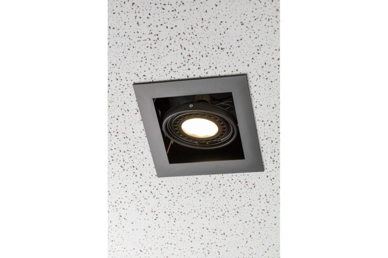 Plafondverlichting behuizing PIREO, inbouw, IP20, enkel, zwart