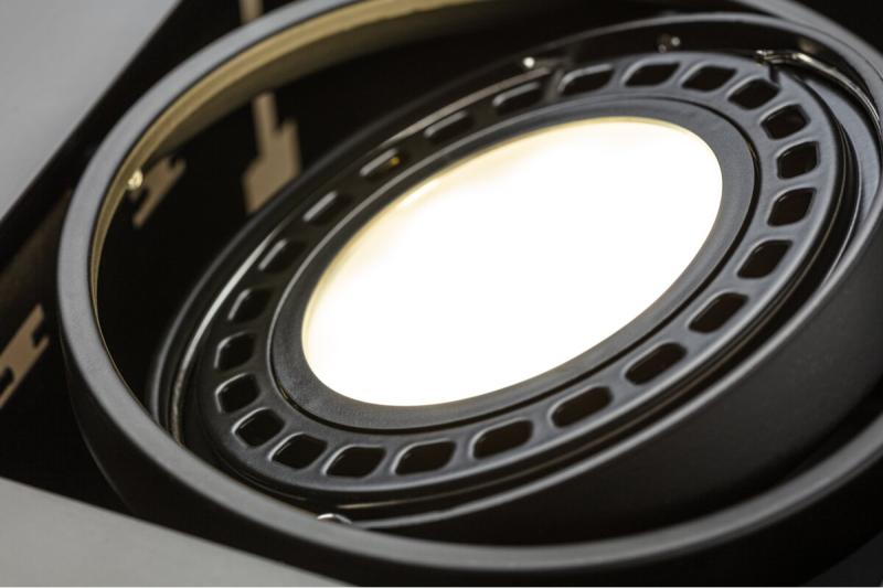 Plafondverlichting behuizing PIREO, inbouw, IP20, enkel, zwart