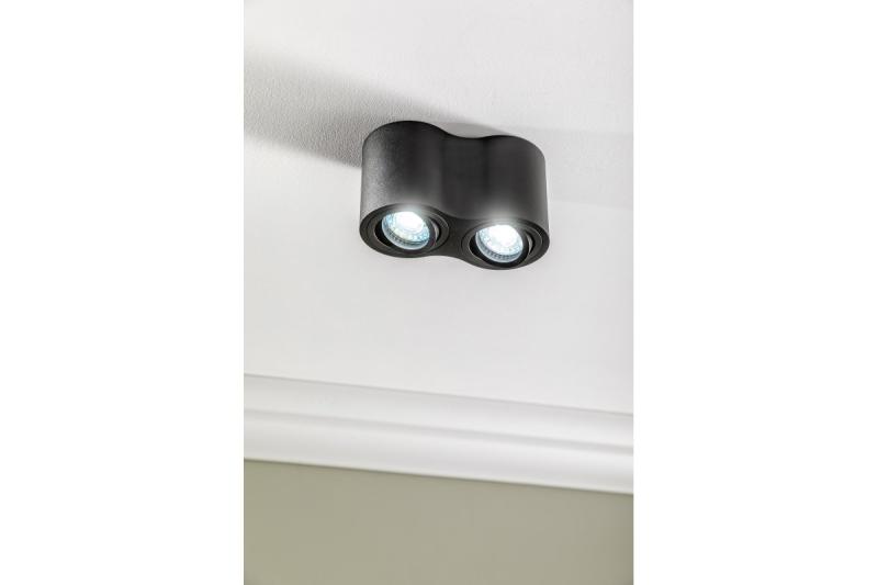 Plafondlamp AVEIRO DUO BIS, GU10, IP20, max. 2*20 W, dubbel, rond, zwart