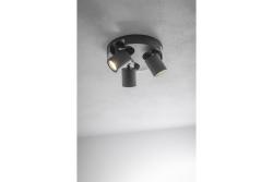 Ceiling luminaire BLINK, GU10, max. 3*20 W, IP20, triple, black