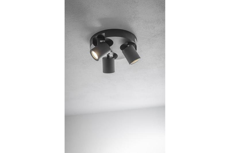 Plafondlamp BLINK, GU10, max. 3*20 W, IP20, drievoudig, zwart