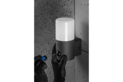 Facade luminaire CORTA with motion sensor, E27, max. 25 W, IP44, graphite