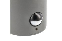 Facade luminaire CORTA with motion sensor, E27, max. 25 W, IP44, graphite