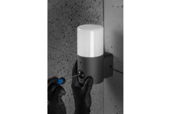 Facade luminaire CORTA with motion sensor, E27, max. 25 W, IP44, graphite