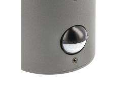 Facade luminaire CORTA with motion sensor, E27, max. 25 W, IP44, graphite