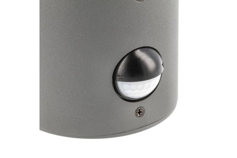 Gevelverlichting CORTA met bewegingssensor, E27, max. 25 W, IP44, grafiet