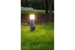 Garden luminaire CORTA, E27, max. 25 W, IP44, SCHUKO socket max. 3000 W, post 400 mm, graphite