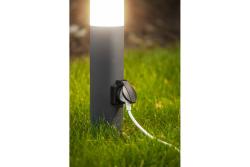 Garden luminaire CORTA, E27, max. 25 W, IP44, SCHUKO socket max. 3000 W, post 400 mm, graphite