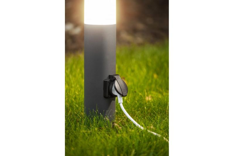 Tuinlamp CORTA, E27, max. 25 W, IP44, SCHUKO stopcontact max. 3000 W, paal 400 mm, grafiet