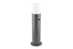 Garden luminaire CORTA with motion sensor, E27, max. 25 W, IP44, post 400 mm, graphite