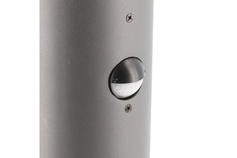 Tuinlamp CORTA met bewegingssensor, E27, max. 25 W, IP44, paal 400 mm, grafiet