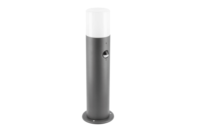 Tuinlamp CORTA met bewegingssensor, E27, max. 25 W, IP44, paal 400 mm, grafiet