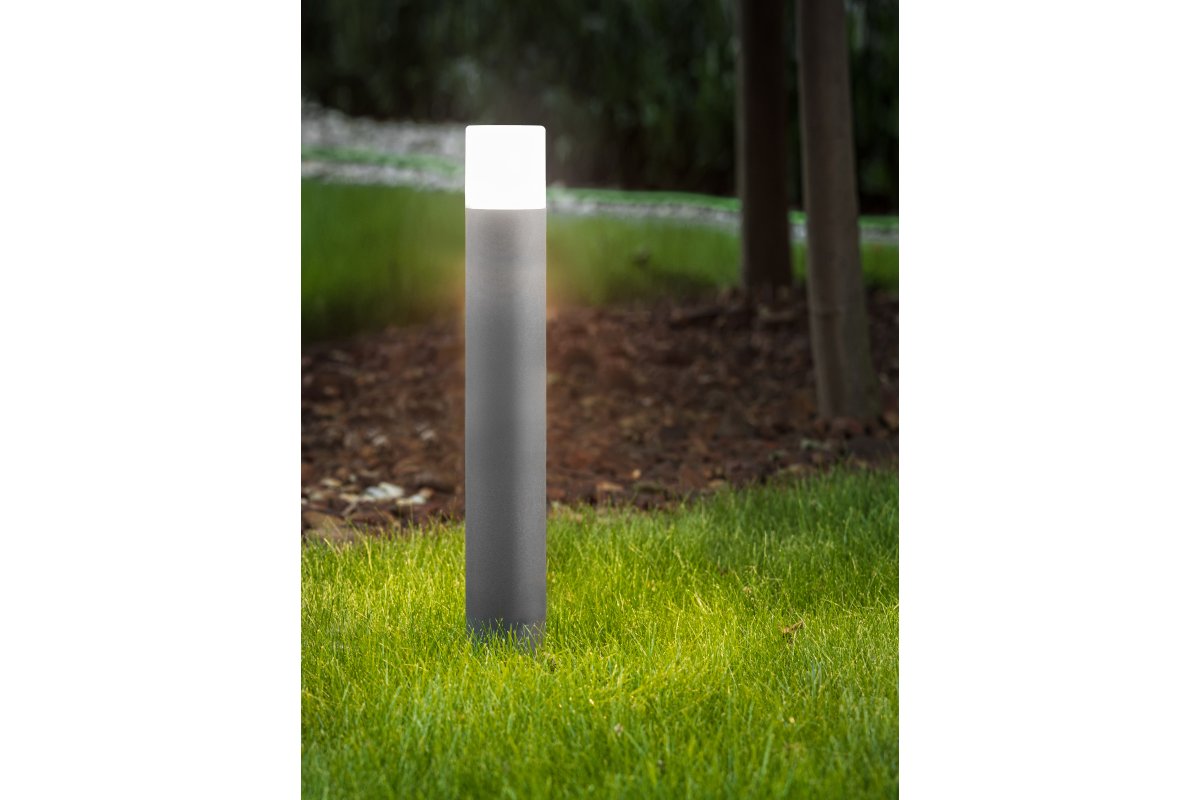 Garden luminaire CORTA, E27, max. 25 W, IP44, post 800 mm, graphite