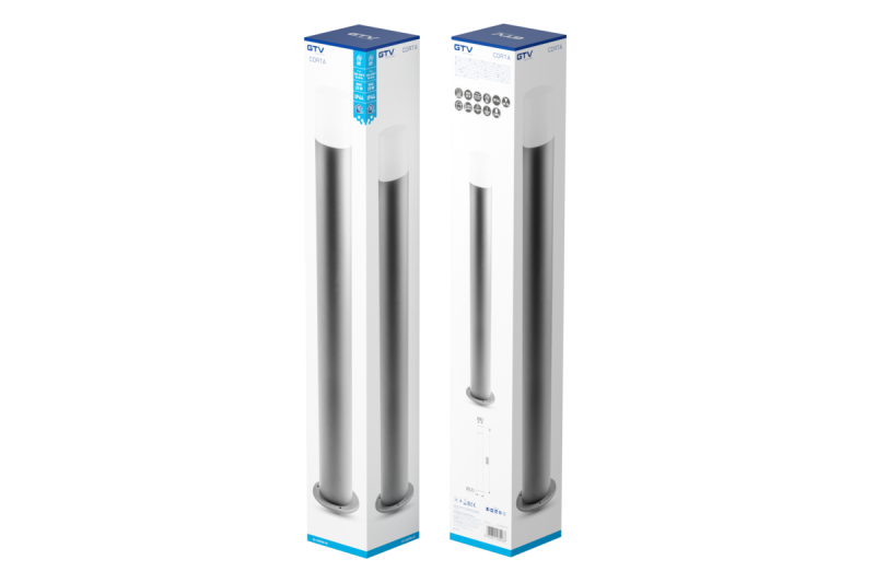 Tuinlamp CORTA, E27, max. 25 W, IP44, paal 800 mm, grafiet
