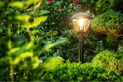 Garden luminaire GRANDE, E27, max. 60 W, IP54, post 1000 mm, black