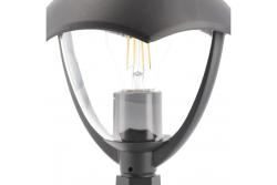 Garden luminaire GRANDE, E27, max. 60 W, IP54, post 310 mm, black