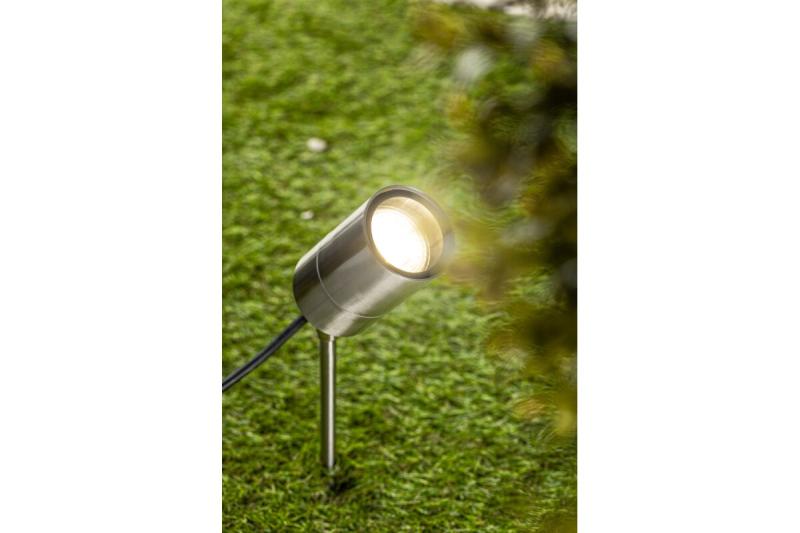 Grondlamp GRAZIE, GU10, max. 20 W, IP44, roestvrij staal