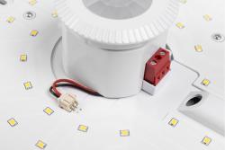 LED luminaire ITALIA with motion sensor, 12 W, 900 lm, 4000K, AC220-240V, IP20, 360°, square
