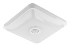 LED luminaire ITALIA with motion sensor, 12 W, 900 lm, 4000K, AC220-240V, IP20, 360°, square