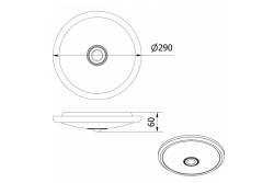 LED svítidlo ITALIA s detektorem pohybu, 16 W, 1200 lm, 4000K, AC220-240V, IP20, 360°, kulaté