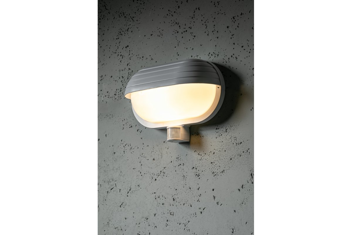 Svítidlo pro lampy E27 s ochrannou clonou a pohybovým senzorem, max. 60 W, AC220-240V, IP40, 180°