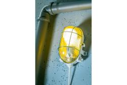 Luminaire SANGUESA for E27 lamps with protective metal mesh, max. 40 W, AC220-240V, IP54, glass shade, white
