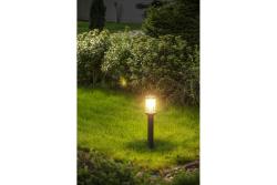 Luminária de jardim KERTA, E27, máx. 12 W, IP44, grafite, poste 500 mm