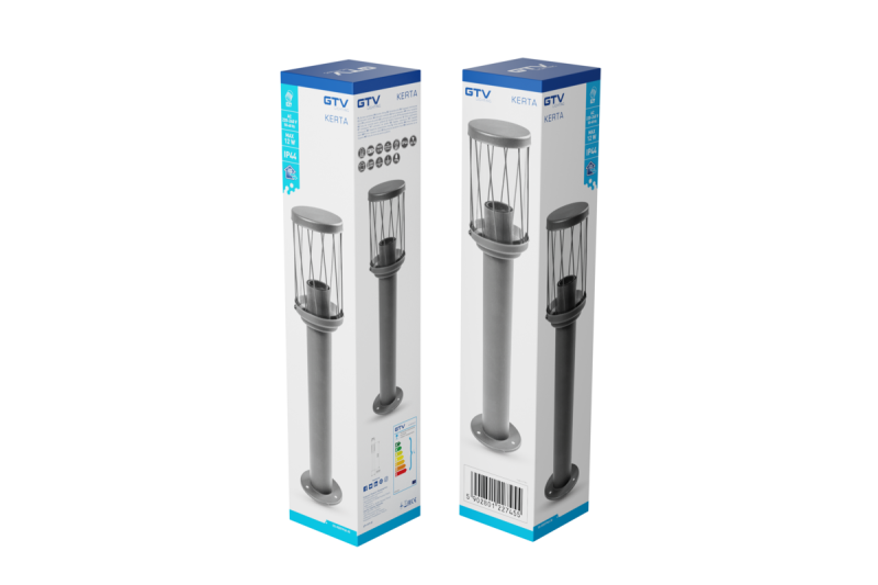 Tuinlamp KERTA, E27, max. 12 W, IP44, grafiet, paal 500 mm