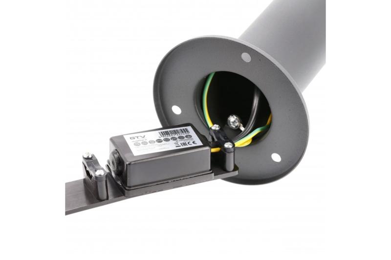 Tuinlamp KERTA, E27, max. 12 W, IP44, grafiet, paal 500 mm