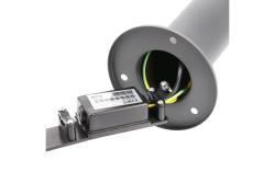 Garden luminaire KERTA, E27, max. 12 W, IP44, graphite, post 800 mm